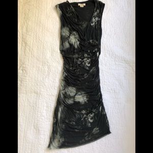 Helmut Lang abstract multi print bodycon dress xs